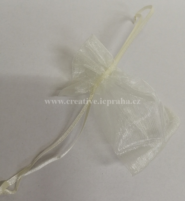 sáček - organza 9x11cm krémová